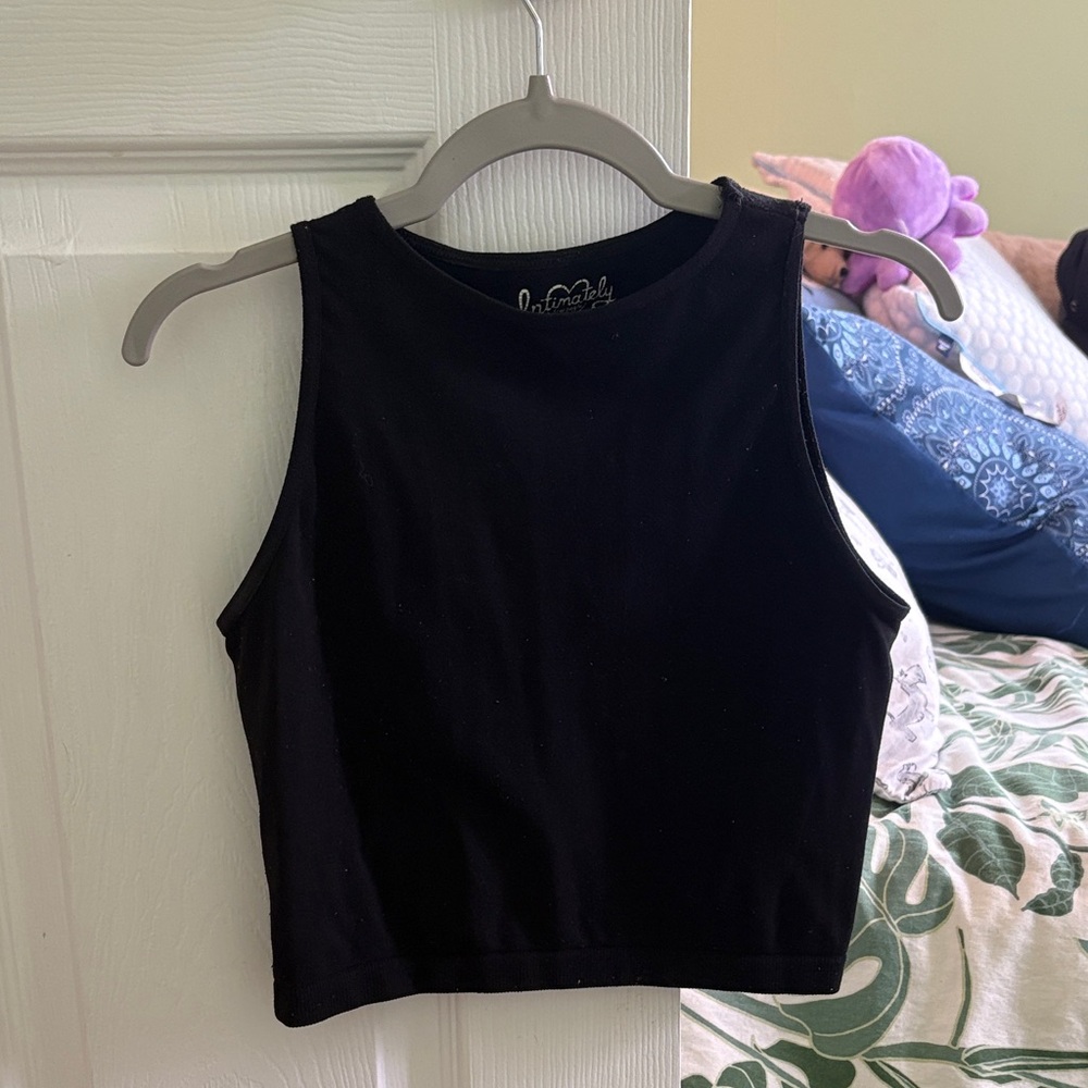 Free People Stretchy Black Crop Top